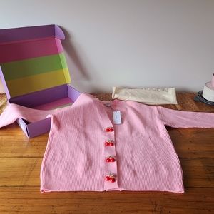 NWT Olivia Rubin Frankie Pink Cherry Cardigan XS
